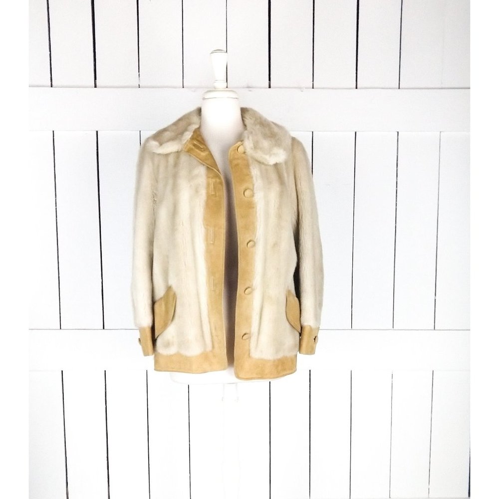 Vintage London Leathers by Lilli Ann faux fur suede midi coat jacket